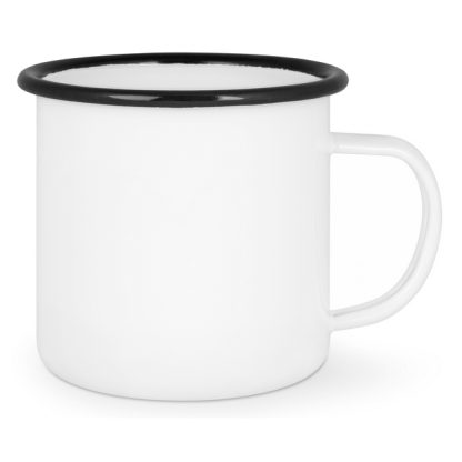 Emailletasse mit farbigem Tassenrand – Bild 2
