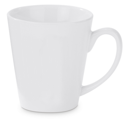 Konische Tasse mit individueller Gestaltung (Weiß)