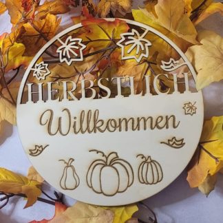 Türschild Herbstlich Willkommen